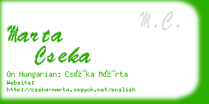 marta cseka business card